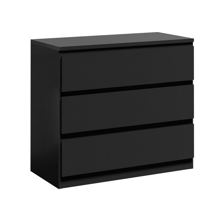 3 Chest Of Drawers Lowboy Dresser Table Storage Cabinet Bedroom Black