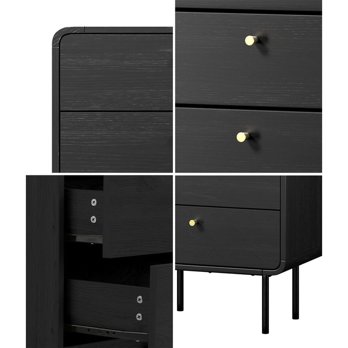5 Chest Of Drawers Tallboy Storage Cabinet Dresser Black