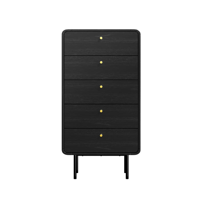 5 Chest Of Drawers Tallboy Storage Cabinet Dresser Black