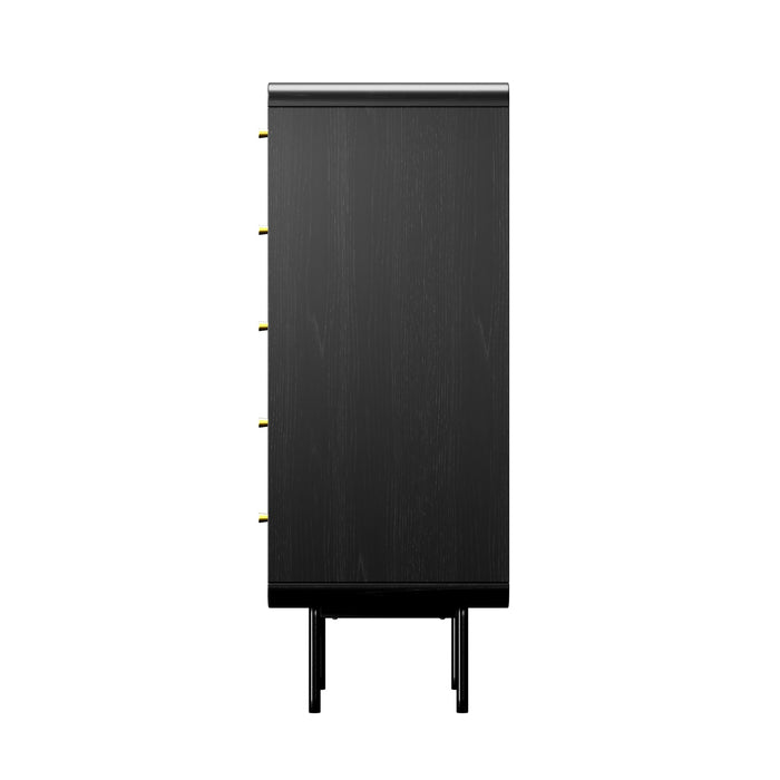 5 Chest Of Drawers Tallboy Storage Cabinet Dresser Black
