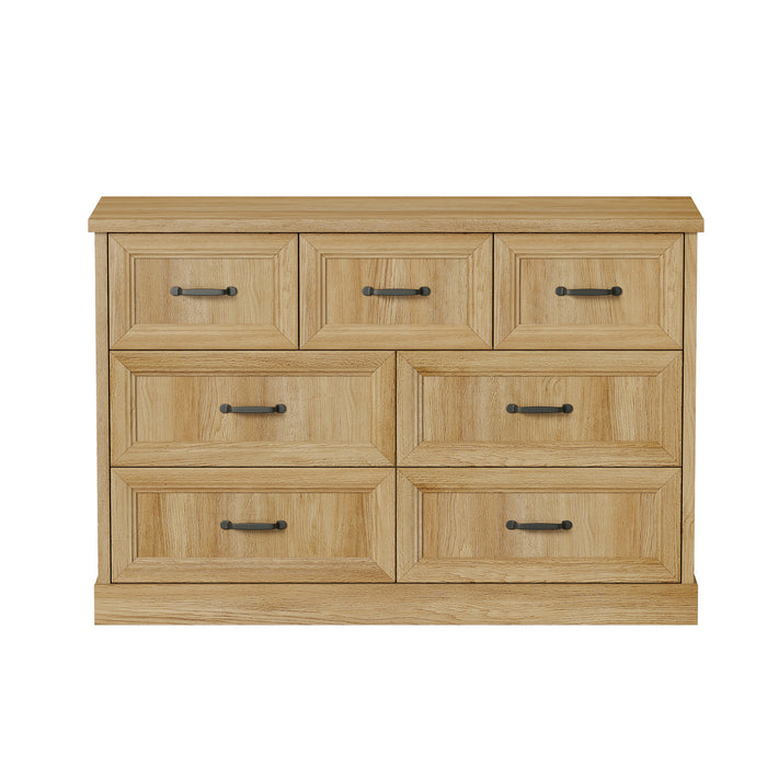 7 Chest Of Drawers Bedside Dresser Tallboy Storage Bedroom Natural