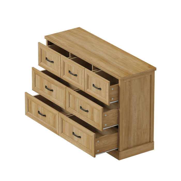 7 Chest Of Drawers Bedside Dresser Tallboy Storage Bedroom Natural