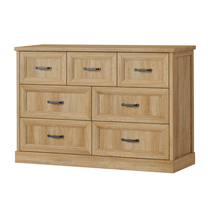 7 Chest Of Drawers Bedside Dresser Tallboy Storage Bedroom Natural
