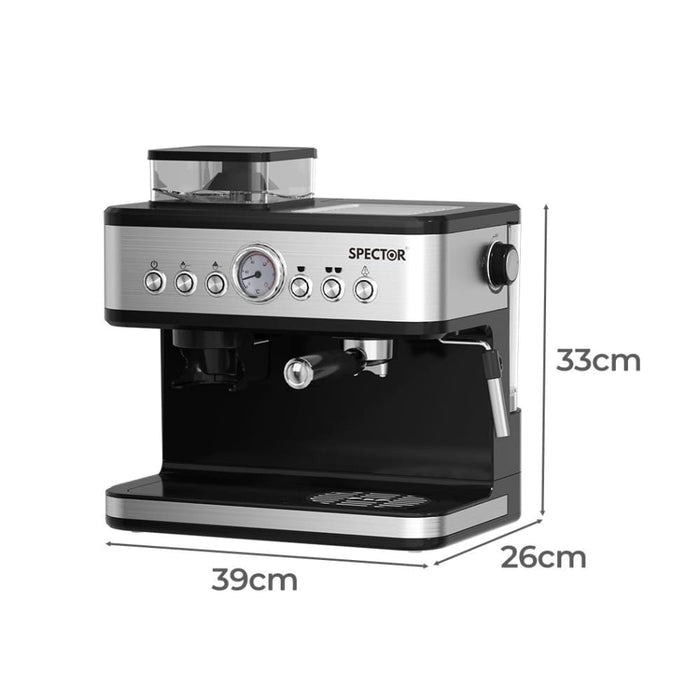 Coffee Machine Espresso Capsule 2 In 1 Maker Bean Grinder
