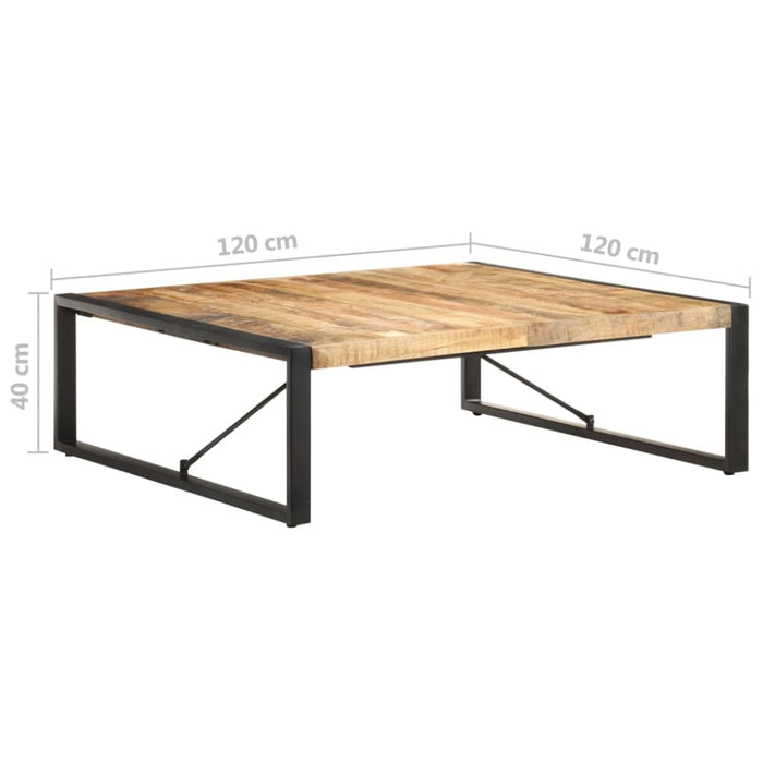 Coffee Table 120x120x40 Cm Solid Wood Mango Txopnb