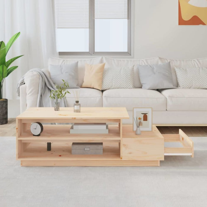 Coffee Table 120x50x40.5 Cm Solid Wood Pine Noaaoa