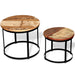Coffee Table Set 2 Pieces Solid Reclaimed Wood Round