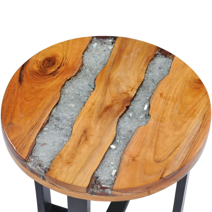 Coffee Table 40x45 Cm Solid Teak Wood and Polyresin Xnolpx