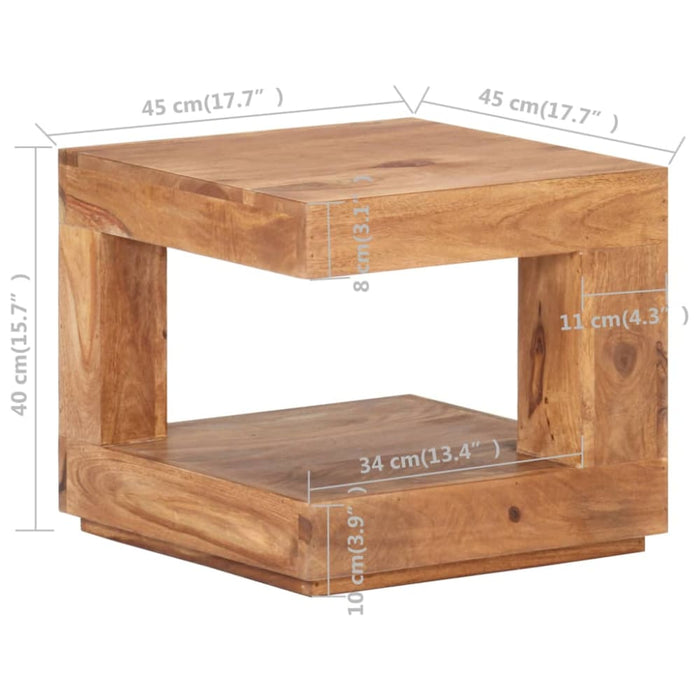 Coffee Table 45x45x40 Cm Solid Wood Acacia Txbxbb
