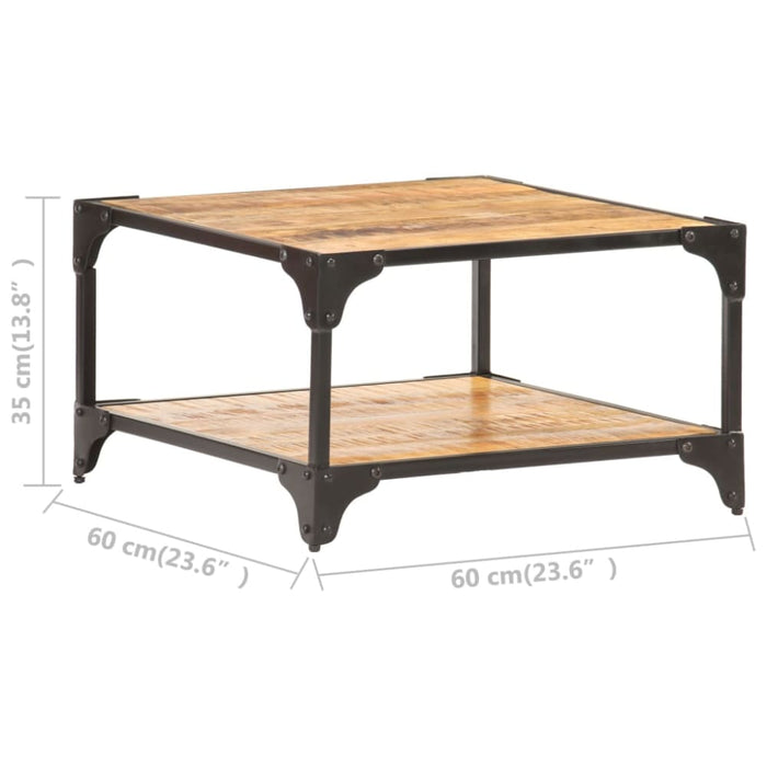 Coffee Table 60x60x35 Cm Solid Mango Wood Txoika