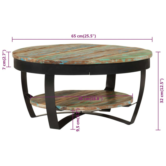 Coffee Table 65 Cm Solid Reclaimed Wood Xaalia