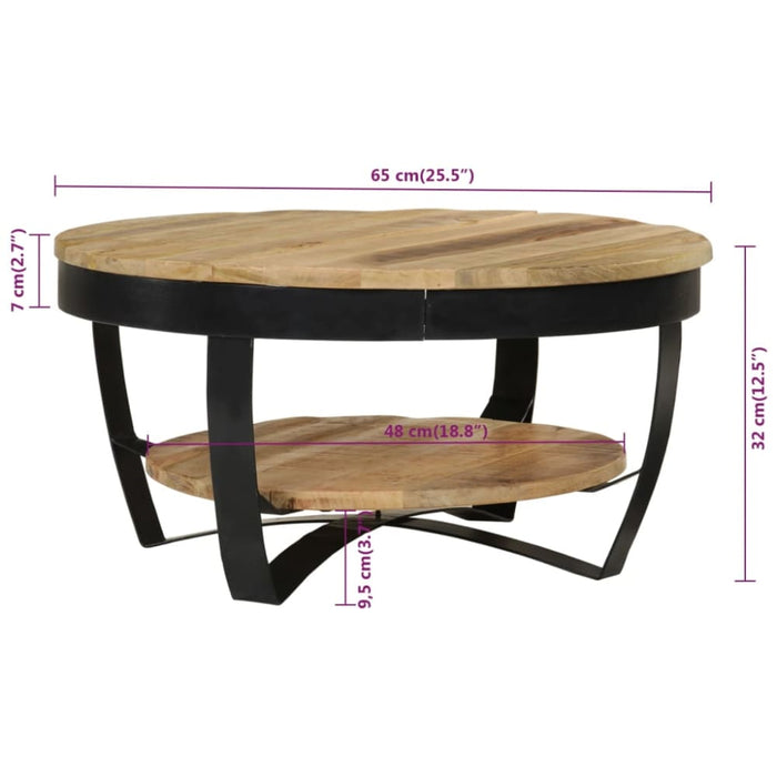 Coffee Table 65 Cm Solid Rough Mango Wood Xaalip