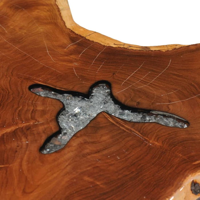 Coffee Table 70x45 Cm Solid Teak Wood and Polyresin Xnolpo