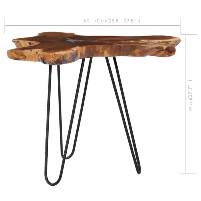 Coffee Table 70x45 Cm Solid Teak Wood and Polyresin Xnolpo