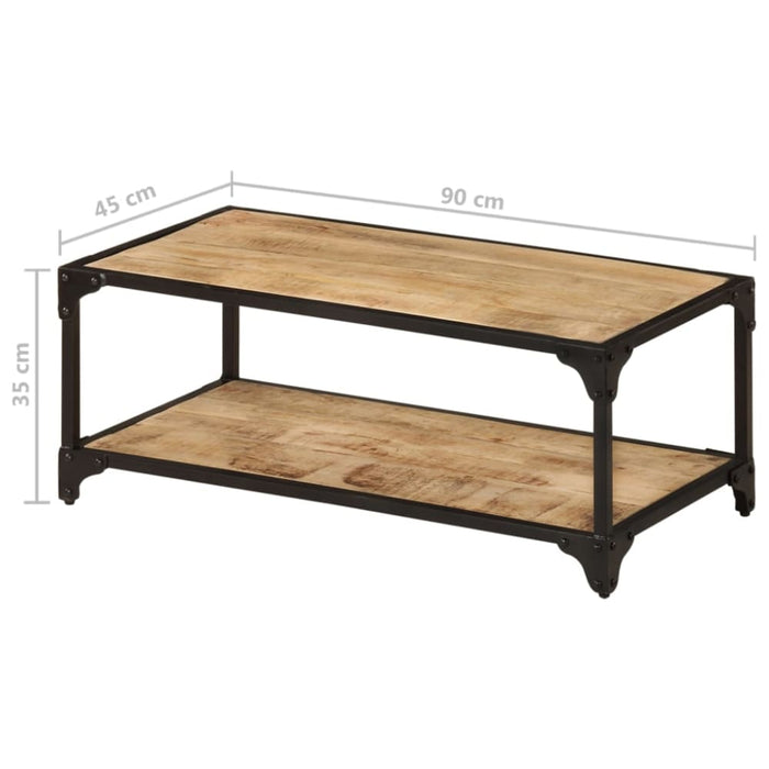 Coffee Table 90x45x35 Cm Solid Rough Mango Wood Txnxlp