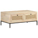 Coffee Table 90x50x37 Cm Solid Mango Wood and Natural Cane