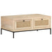 Coffee Table 90x50x37 Cm Solid Mango Wood and Natural Cane