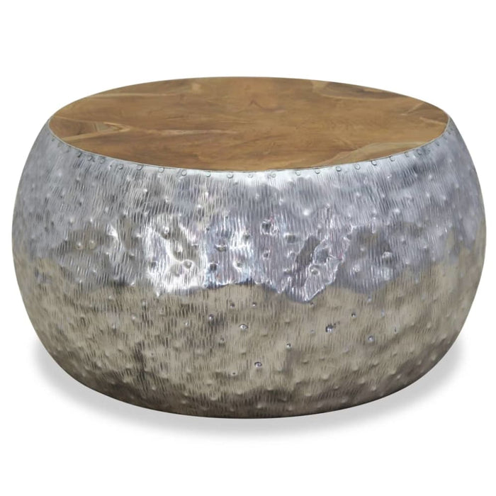 Coffee Table Aluminium Teak 60x60x30 Cm Xaapak