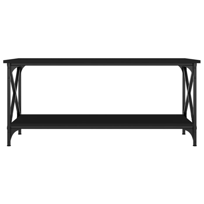 Coffee Table Black 100x45x45 Cm Engineered Wood and Iron