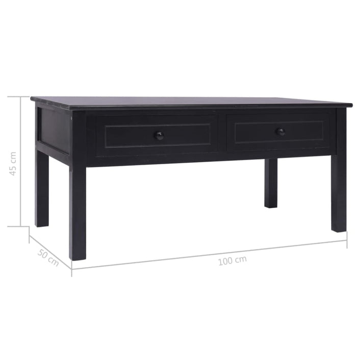 Coffee Table Black 100x50x45 Cm Wood Xnaotn