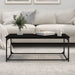 Coffee Table Black 102x50x40 Cm Engineered Wood and Iron
