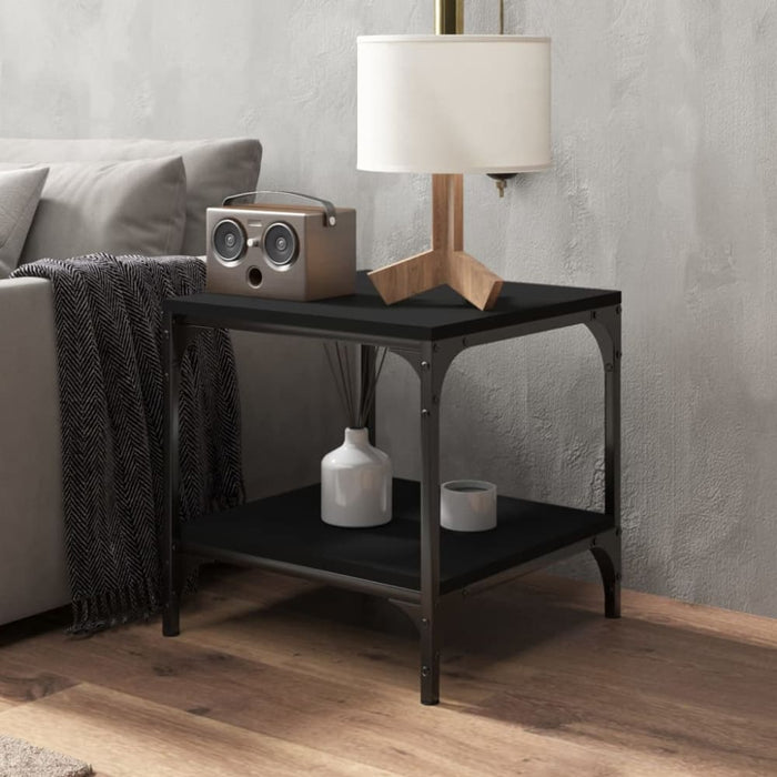 Coffee Table Black 50x50x40 Cm Engineered Wood Noktix