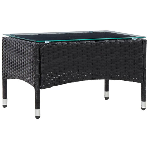 Coffee Table Black 60x40x36 Cm Poly Rattan Apkbi