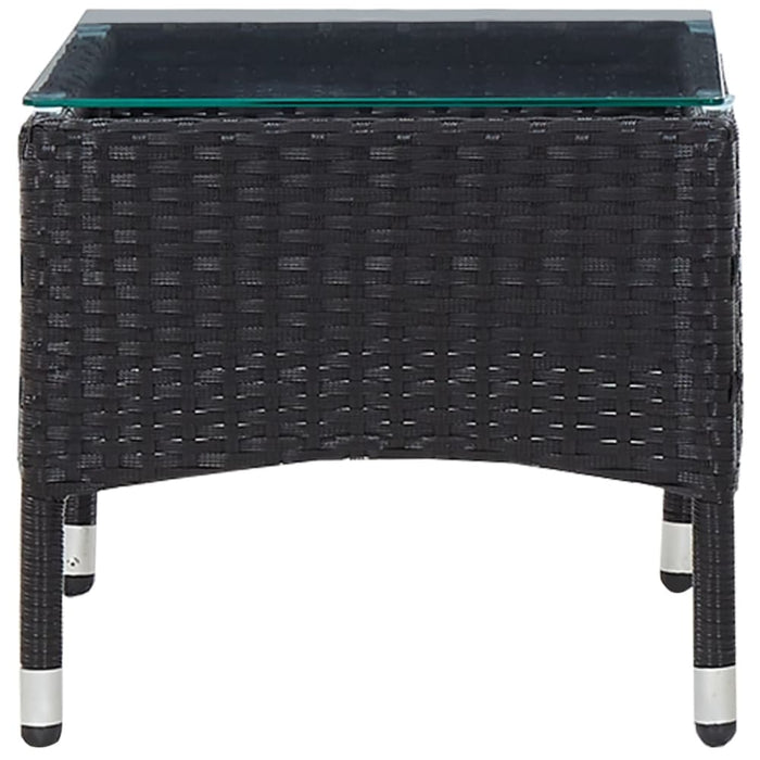Coffee Table Black 60x40x36 Cm Poly Rattan Apkbi