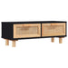 Coffee Table Black 80x40x30 Cm Engineered Wood&solid Wood