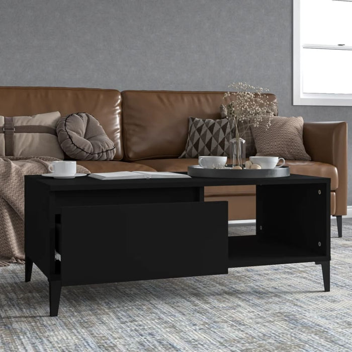 Coffee Table Black 90x50x36.5 Cm Engineered Wood Nxobpt