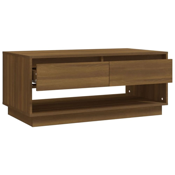 Coffee Table Brown Oak 102.5x55x44 Cm Engineered Wood Noxknb