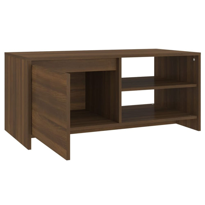 Coffee Table Brown Oak 102x50x45 Cm Engineered Wood Notbta