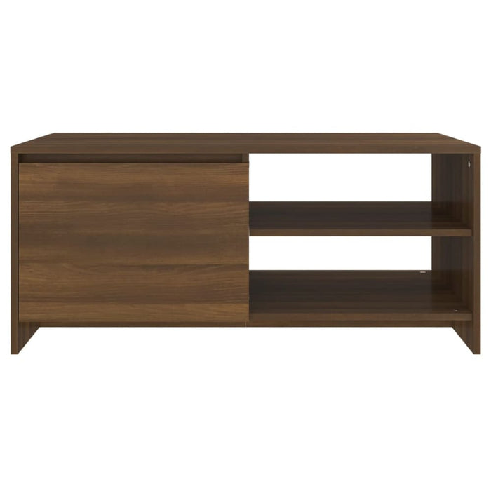 Coffee Table Brown Oak 102x50x45 Cm Engineered Wood Notbta