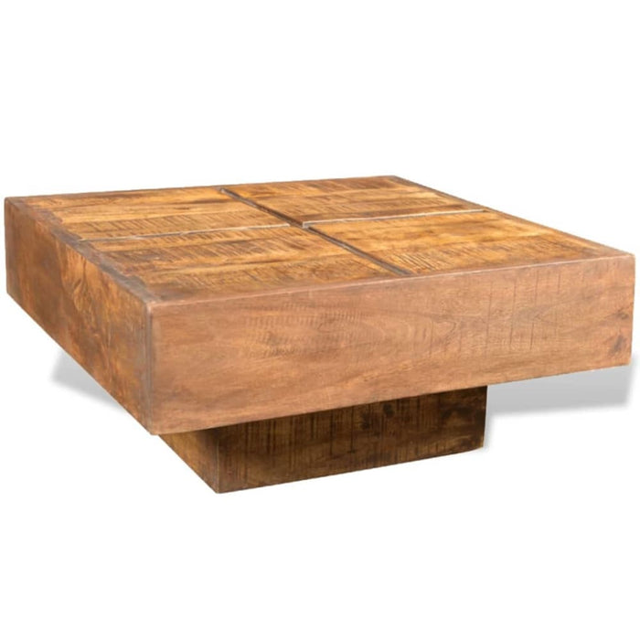 Coffee Table Brown Square Solid Mango Wood Xaootx