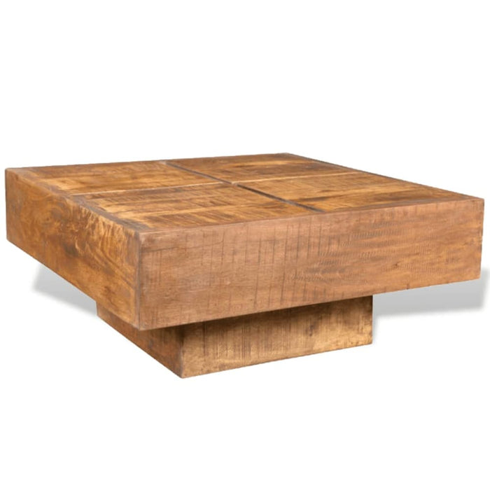 Coffee Table Brown Square Solid Mango Wood Xaootx
