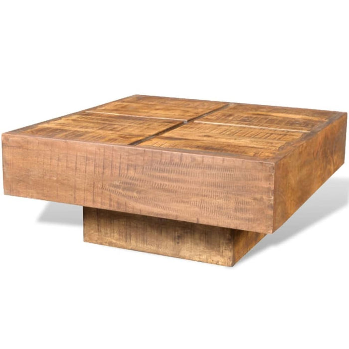 Coffee Table Brown Square Solid Mango Wood Xaootx