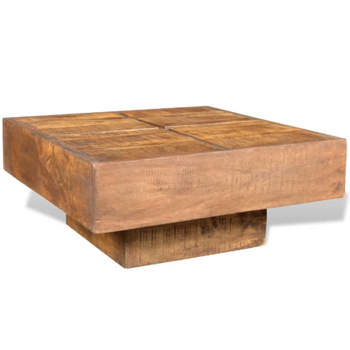 Coffee Table Brown Square Solid Mango Wood Xaootx