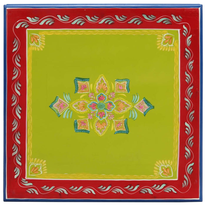 Coffee Table Green Hand Painted Solid Wood Mango Tptila