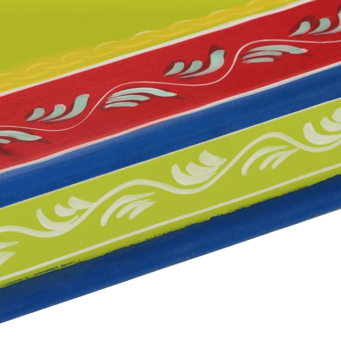 Coffee Table Green Hand Painted Solid Wood Mango Tptila