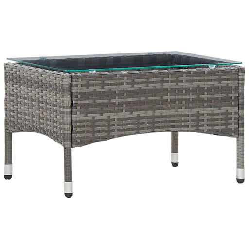 Coffee Table Grey 60x40x36 Cm Poly Rattan Apkbn