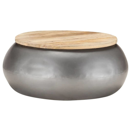 Coffee Table Grey 68x68x30 Cm Solid Mango Wood Txtpto