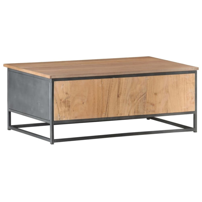 Coffee Table Grey 90x50x35 Cm Solid Acacia Wood Txtpbb