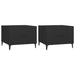 Coffee Table with Metal Legs 2 Pcs Black 50x50x40 Cm Noxixk