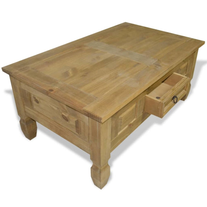 Coffee Table Mexican Pine Corona Range 100x60x45 Cm Xatitl