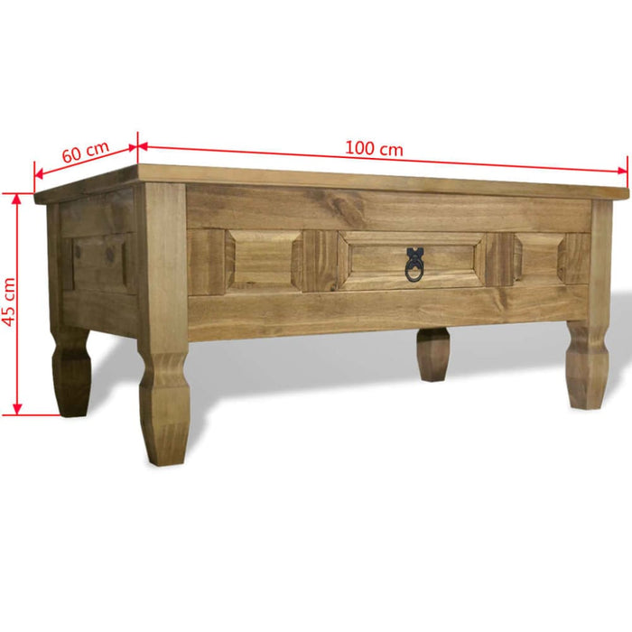 Coffee Table Mexican Pine Corona Range 100x60x45 Cm Xatitl