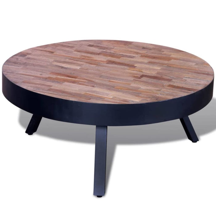 Coffee Table Round Reclaimed Teak Wood Xaoioa
