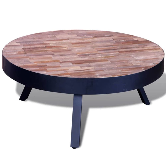 Coffee Table Round Reclaimed Teak Wood Xaoioa