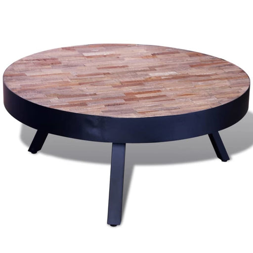 Coffee Table Round Reclaimed Teak Wood Xaoioa