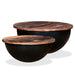 Coffee Table Set 2 Pieces Solid Reclaimed Wood Black Bowl