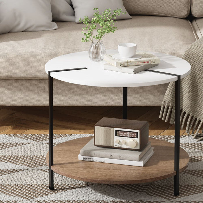 Coffee Table Side Round White Cedric